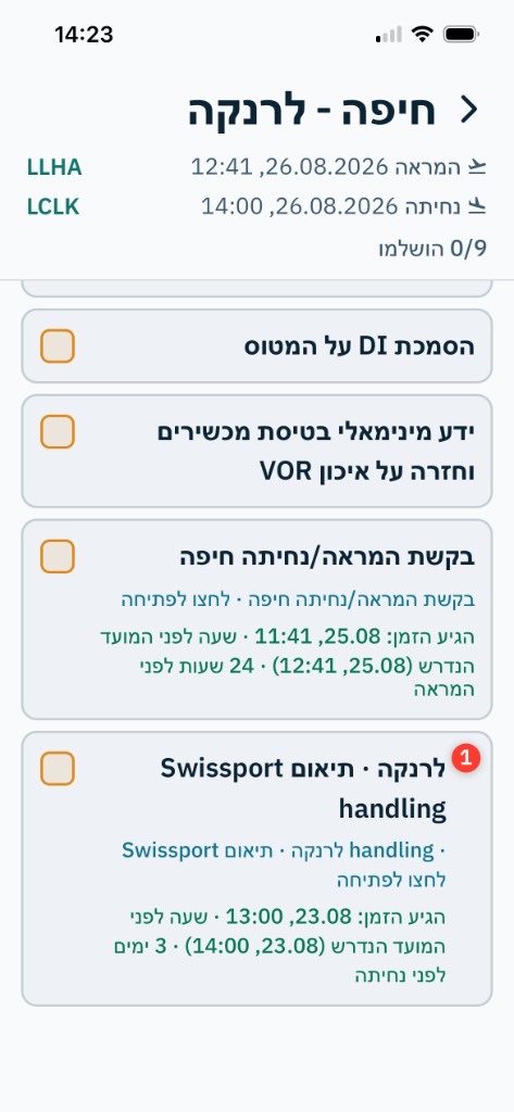 רשימת שיגור דיגיטלי ב-Cleared
